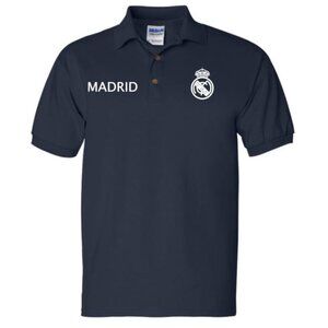 Real Madrid navy and white polo men